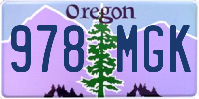 OR license plate 978MGK