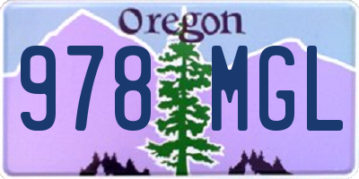 OR license plate 978MGL