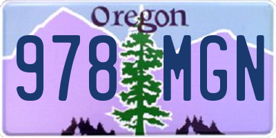 OR license plate 978MGN