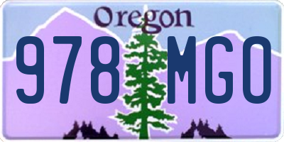 OR license plate 978MGO