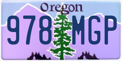 OR license plate 978MGP