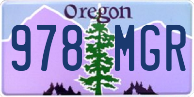 OR license plate 978MGR