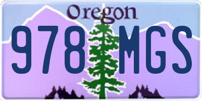 OR license plate 978MGS