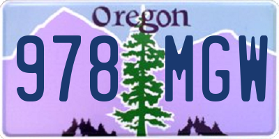 OR license plate 978MGW