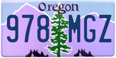 OR license plate 978MGZ