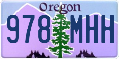 OR license plate 978MHH