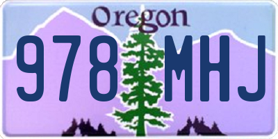 OR license plate 978MHJ