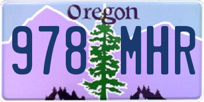 OR license plate 978MHR