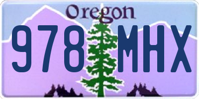 OR license plate 978MHX