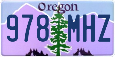 OR license plate 978MHZ