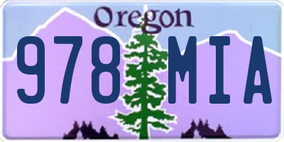 OR license plate 978MIA