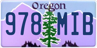 OR license plate 978MIB