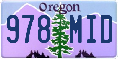 OR license plate 978MID