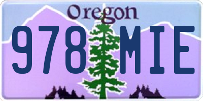 OR license plate 978MIE