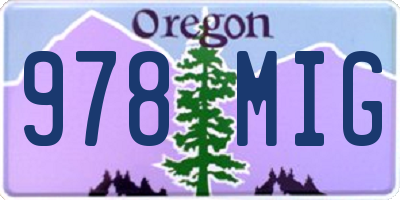 OR license plate 978MIG