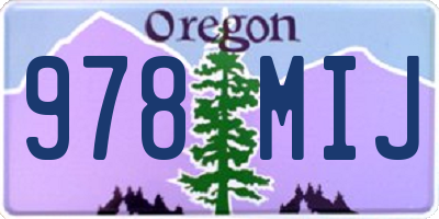 OR license plate 978MIJ