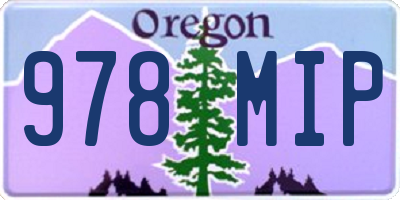 OR license plate 978MIP