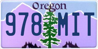 OR license plate 978MIT