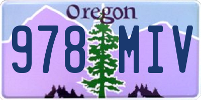 OR license plate 978MIV