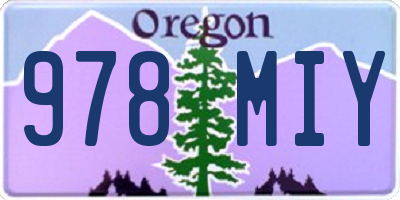 OR license plate 978MIY