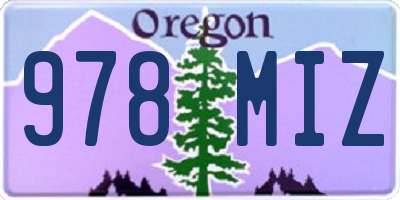 OR license plate 978MIZ