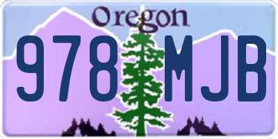 OR license plate 978MJB