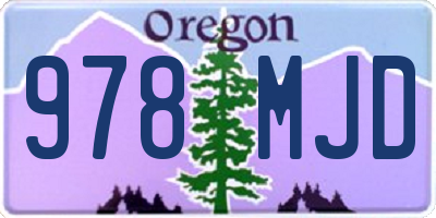 OR license plate 978MJD