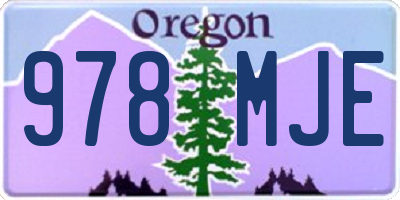 OR license plate 978MJE