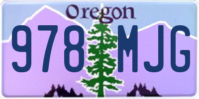 OR license plate 978MJG