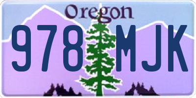 OR license plate 978MJK