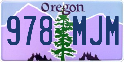 OR license plate 978MJM