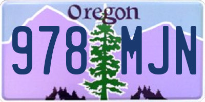 OR license plate 978MJN