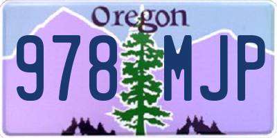 OR license plate 978MJP