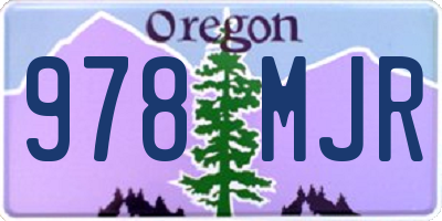 OR license plate 978MJR