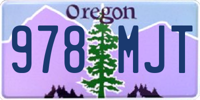 OR license plate 978MJT