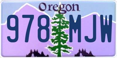 OR license plate 978MJW
