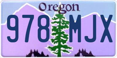 OR license plate 978MJX