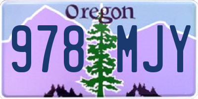 OR license plate 978MJY
