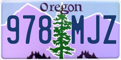 OR license plate 978MJZ