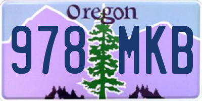 OR license plate 978MKB