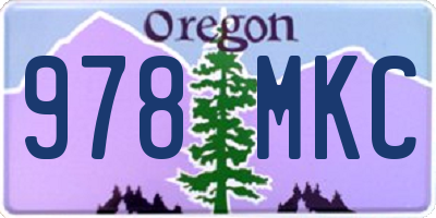 OR license plate 978MKC