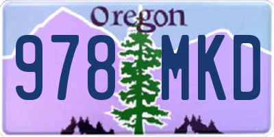 OR license plate 978MKD