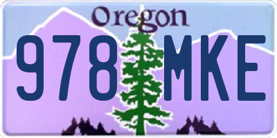 OR license plate 978MKE