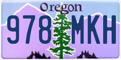 OR license plate 978MKH