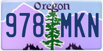 OR license plate 978MKN