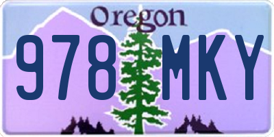 OR license plate 978MKY