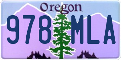 OR license plate 978MLA