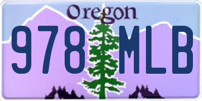 OR license plate 978MLB