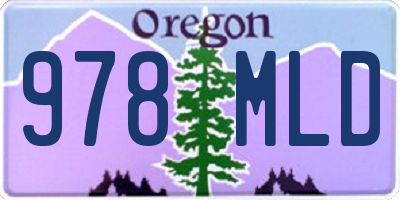 OR license plate 978MLD