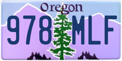 OR license plate 978MLF